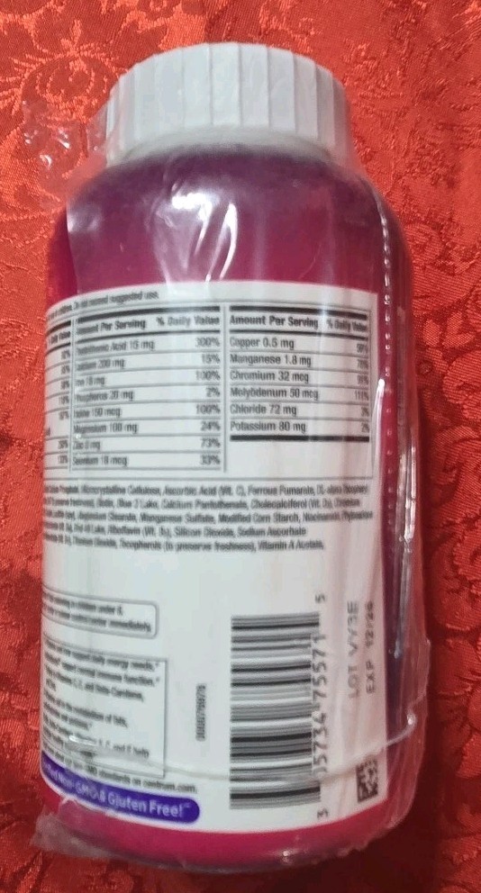 Centrum Women Multivitamin 200 Tablets Mutlimineral Exp 12/26 New Sealed $0 Ship