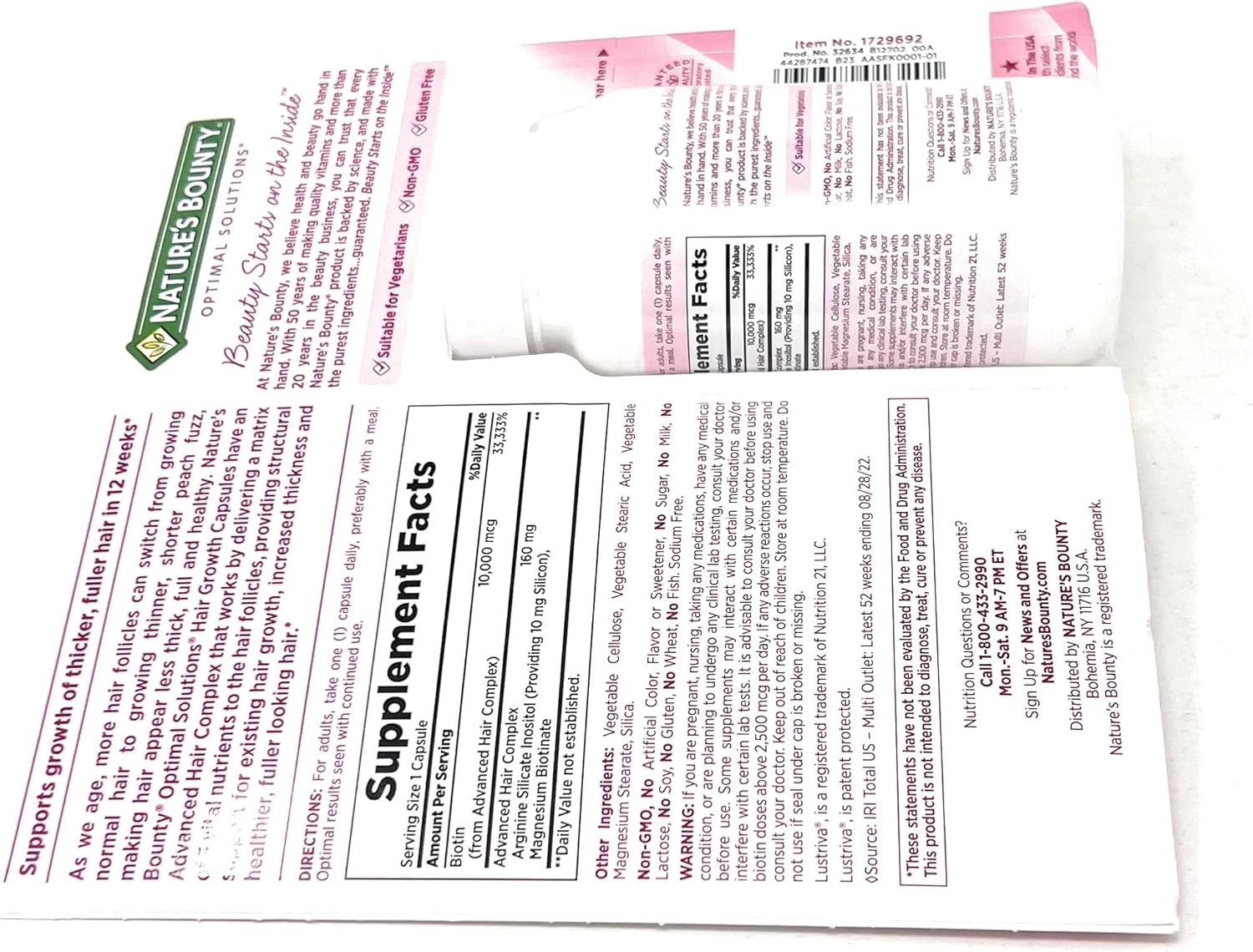 Nature’s Bounty Hair Growth Supplement, 1 Per Day, Clinically Shown to Support