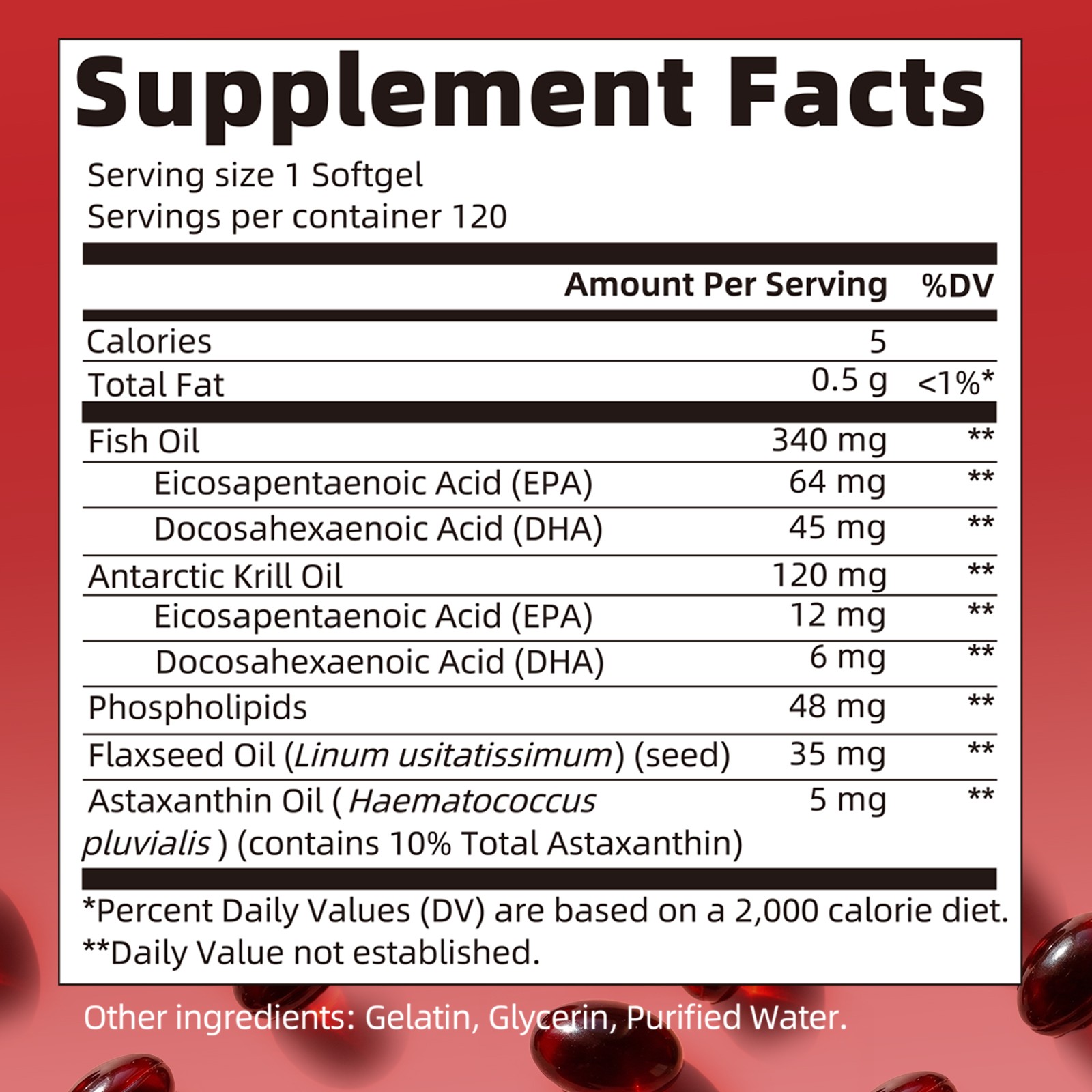 Triple Strength Astaxanthin 32mg with Organic Coconut Oil – 120 Softgel