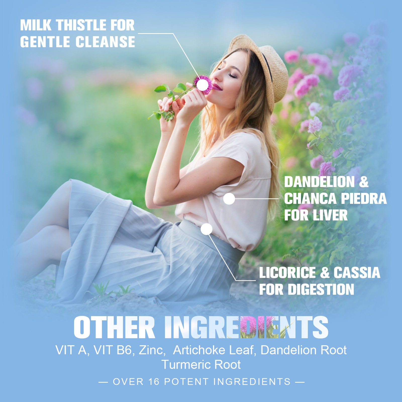 60ML Liver Support Milk Thistle Liquid Drops Vegan, Sugar & Alcohol-Free