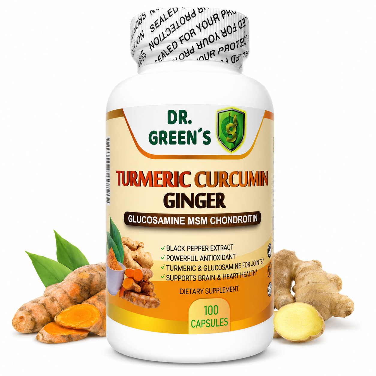 Turmeric Curcumin Piperin Biopterin 2600mg High Absorption Triple Strength 100