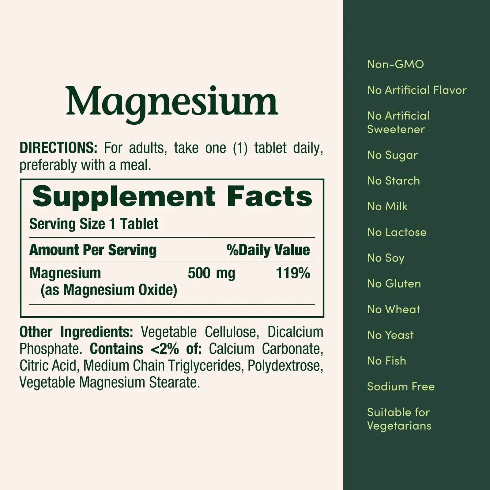 Nature’s Bounty Magnesium 500mg – High Potency – 200 Coated Tablets