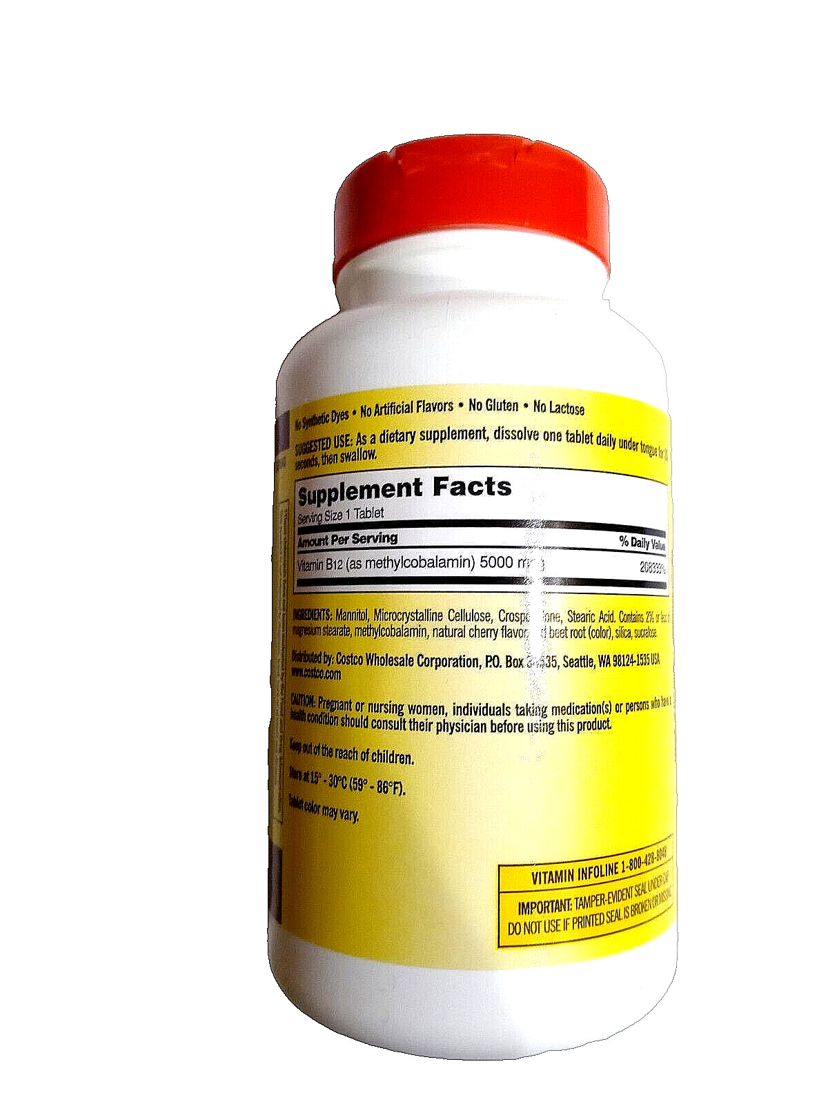 Kirkland Signature Quick Dissolve B 12 5000 mcg 300 Tablets EXP 07/2025