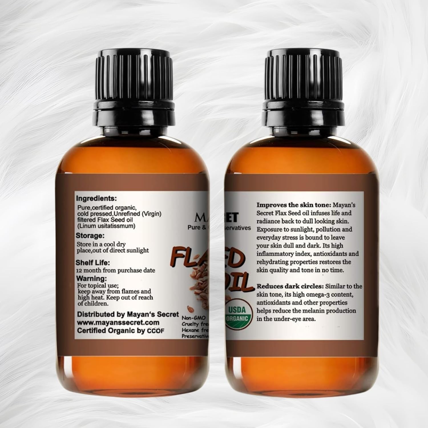Flax Oil Organic Flaxseed Oil Cold Pressed Unrefined Virgin USDA Certified