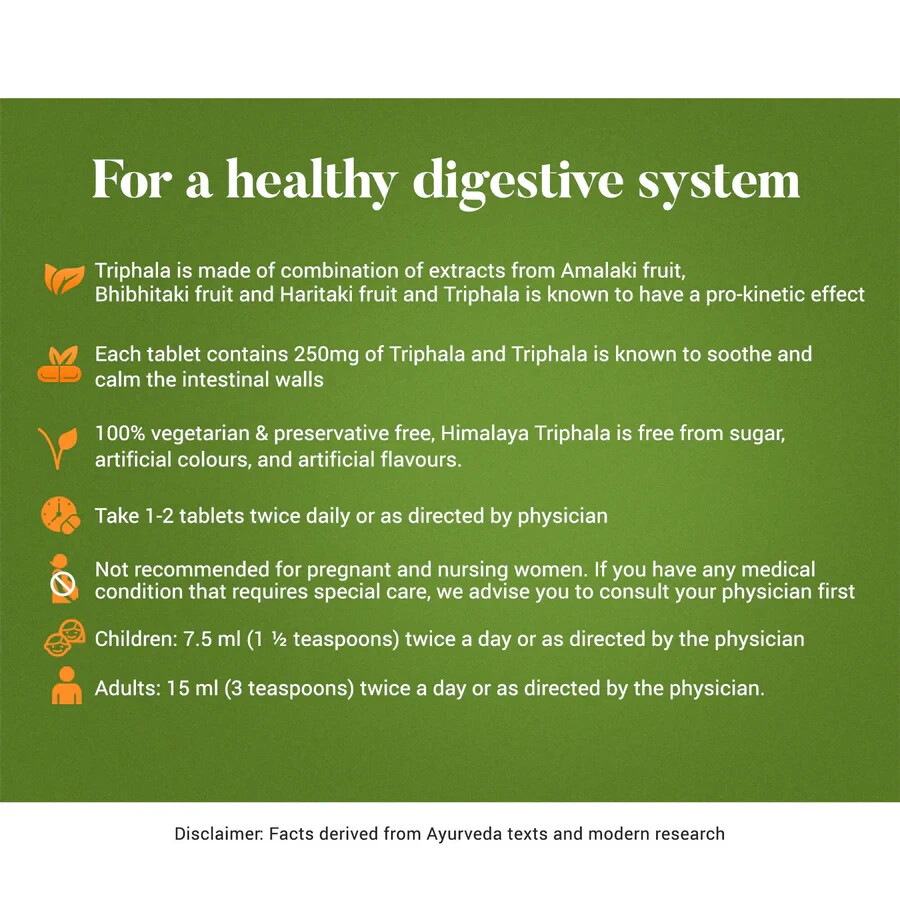 Himalaya Triphala 60 Tabs Support Digestion & Relives Constipation (FREE SHIP)