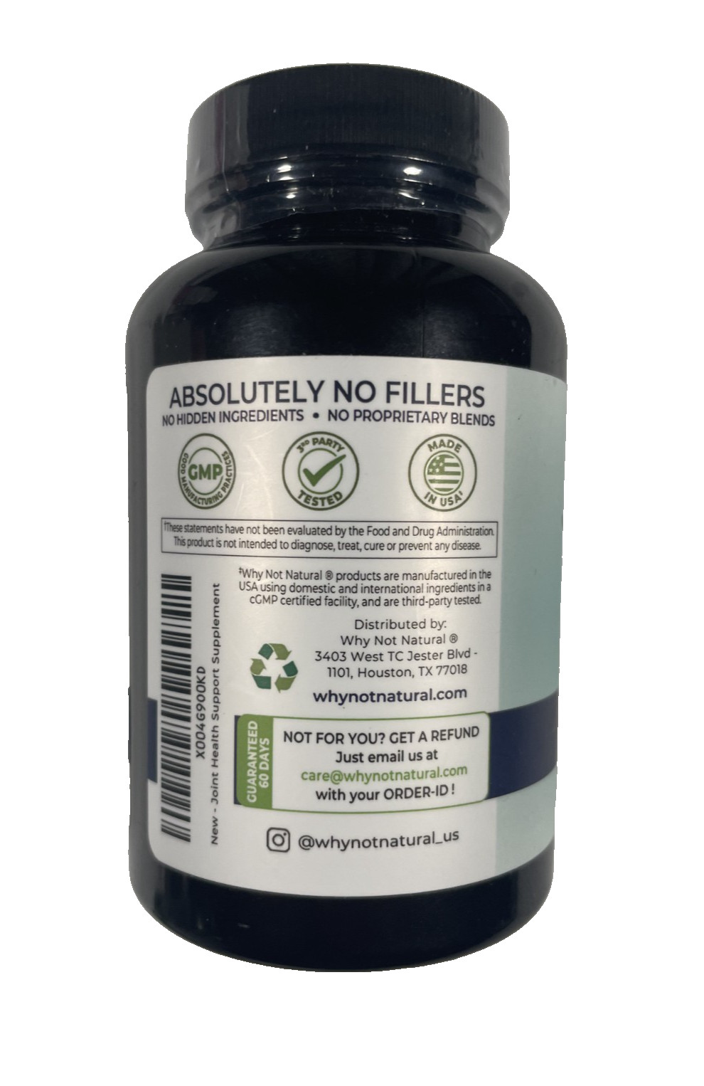 Why Not Natural Joint Support Supplement – 2150 mg – 120 capsules – Exp 12/28