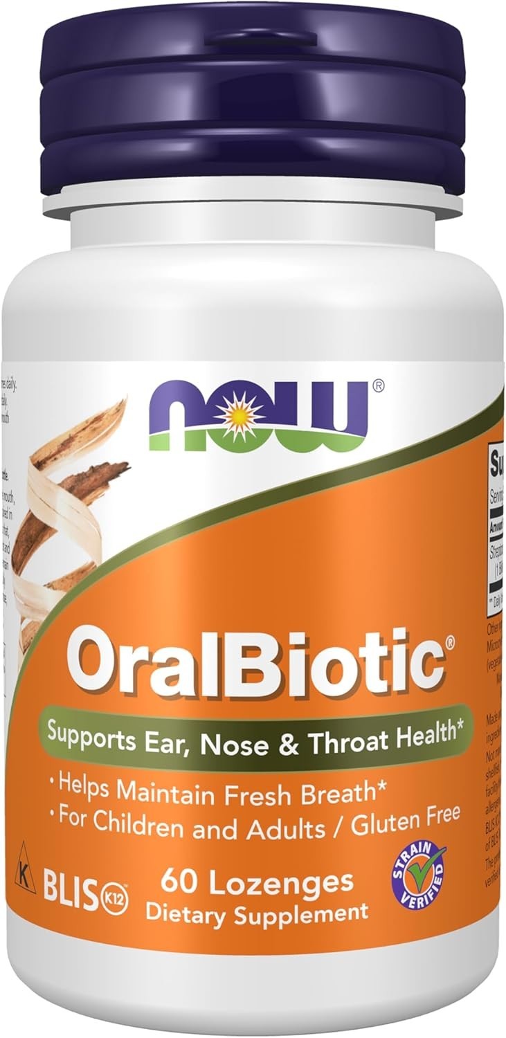 Now Foods OralBiotic 60 Lozenges Gluten-Free, GMP Quality Assured EXP 05/2027