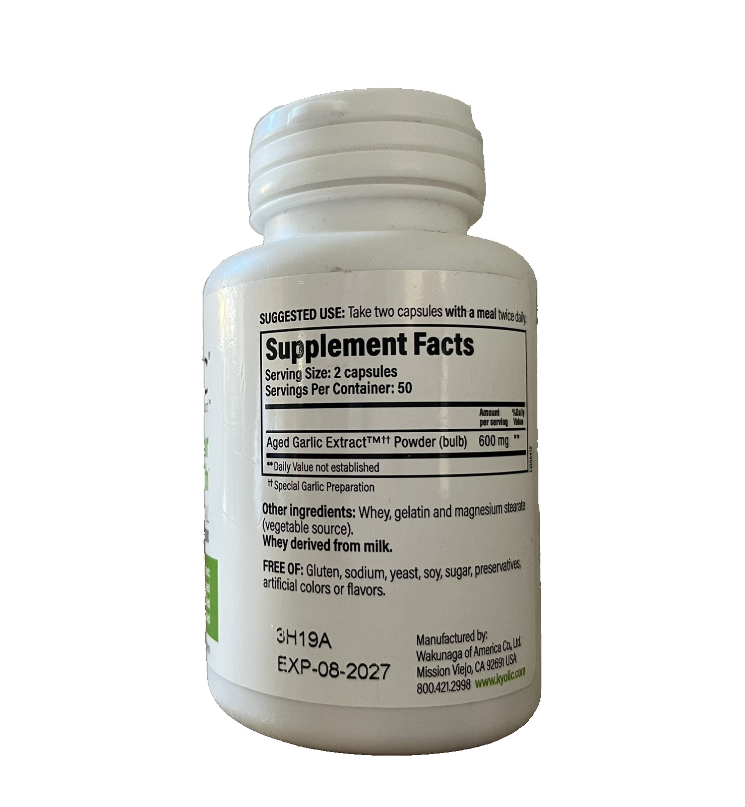 Aged Garlic Extract-Cardiovascular Health-Original-Formula 100- Exp. 08/2027-NEW