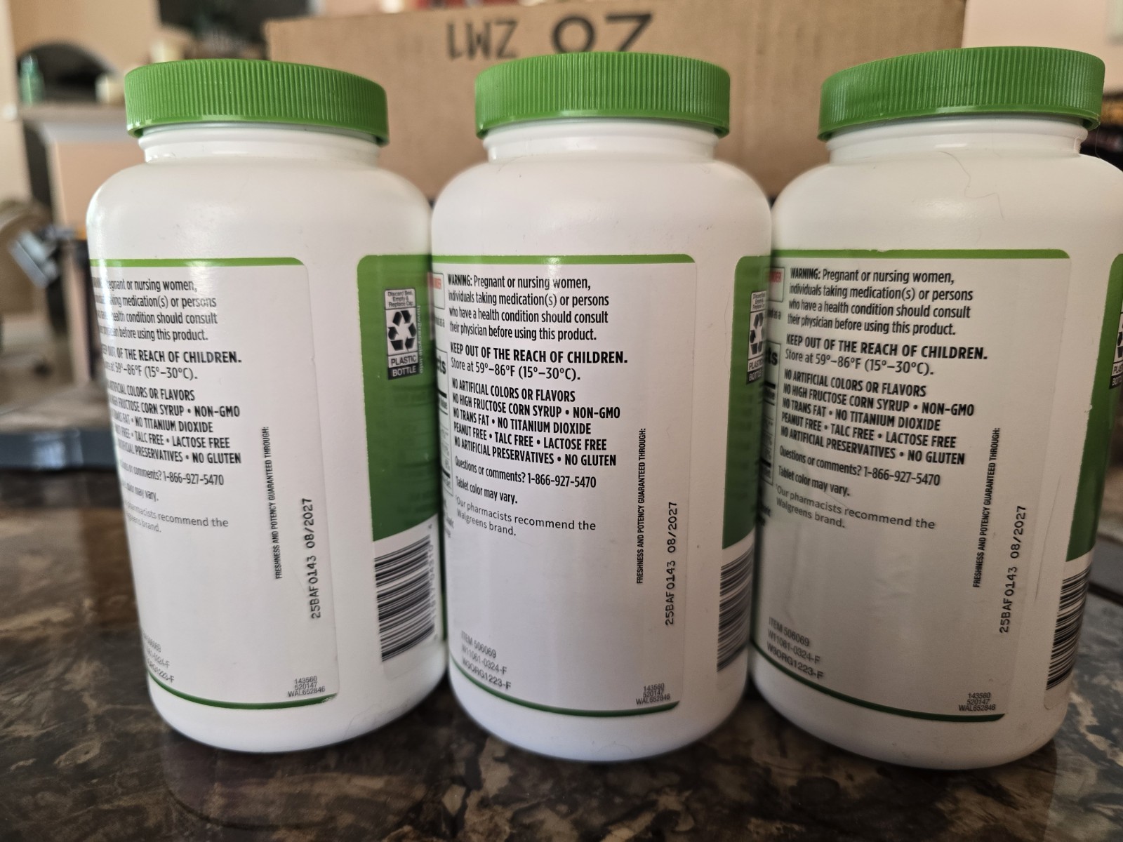 Chewable Vitamin C 500 mg Walgreens Orange Flavored Tablets 900 Count (3 x 300)