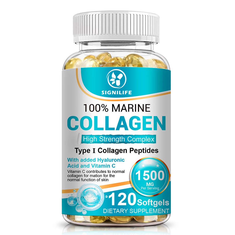 Marine Collagen Capsules 1300mg Hyaluronic Acid,Vitamin C,Skin Health Supplement