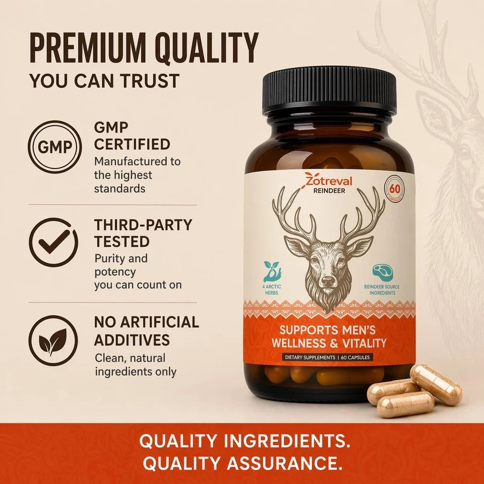 Reindeer Organ Supplement for Men Daily Arctic Herb Reindeer Organ Blend
