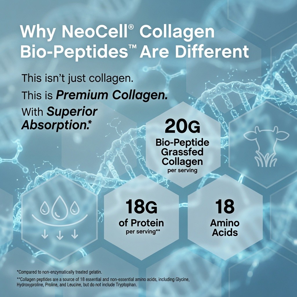 NeoCell Grassfed Collagen Peptides 20g Unflavored 567g 28 Servings