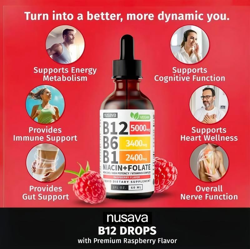 Vitamin B12 Sublingual Vitamin B Complex B 12,Vitamin B12 and B6 Liquid Drops