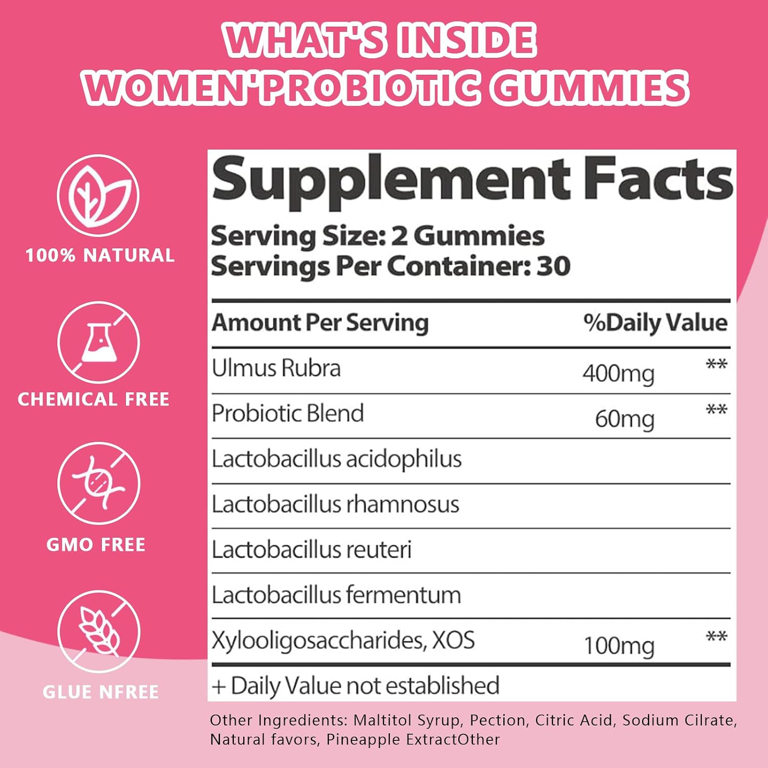 Vaginal Probiotics Gummies for Women, pH Balance & Digestive Support, 60 Count
