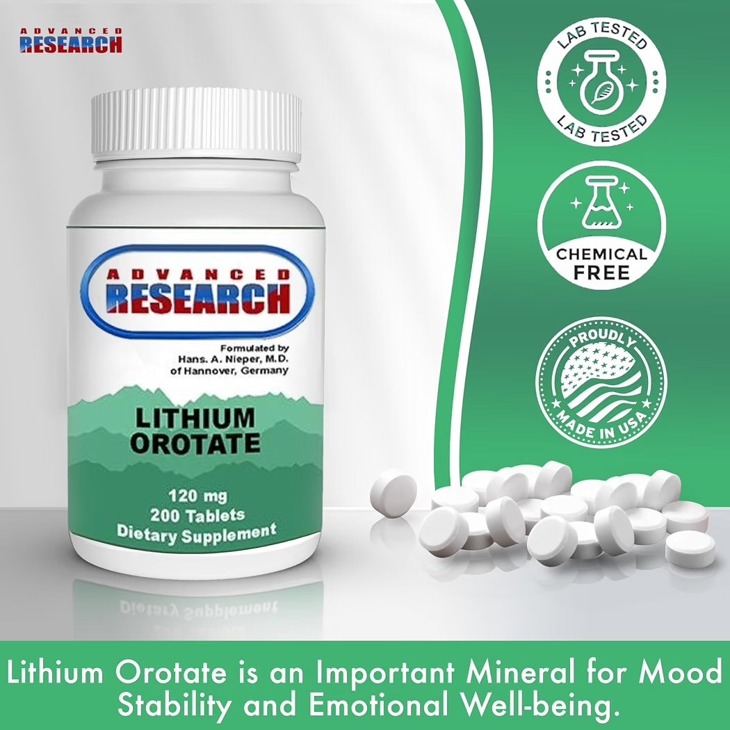 NCI Advanced Research Dr. Hans Nieper Lithium Orotate Tablets, 120 mg, 200 Count