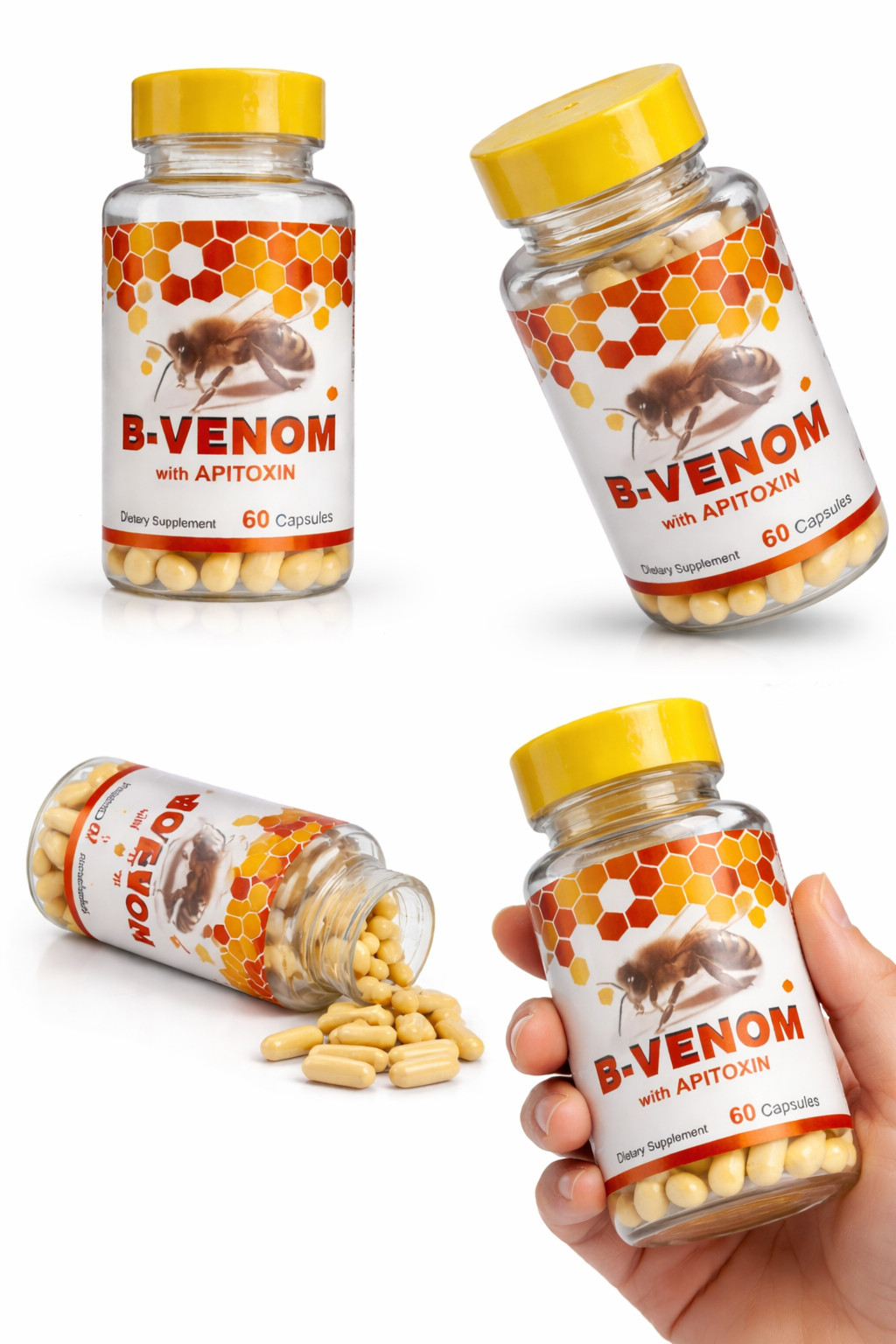 B-Venom with Apitoxin 60 Capsules x 3 Bottles | Dietary Supplement 180 Capsules