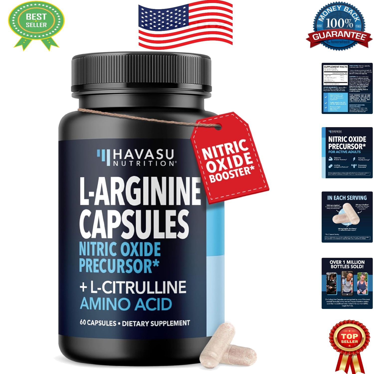 Energy Management with L-Arginine & L-Citrulline – 60 Non-GMO Capsules