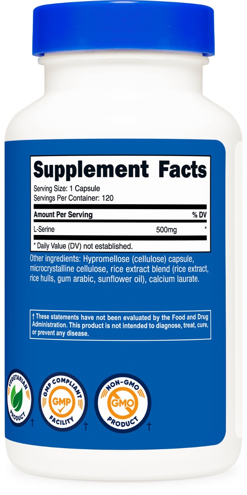 Nutricost L-Serine 500mg, 120 Capsules, 120 Servings – Non-GMO, Gluten Free