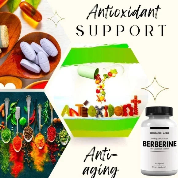 Research Lab Berberine 1500mg Supplement Enhanced Absorption Formula