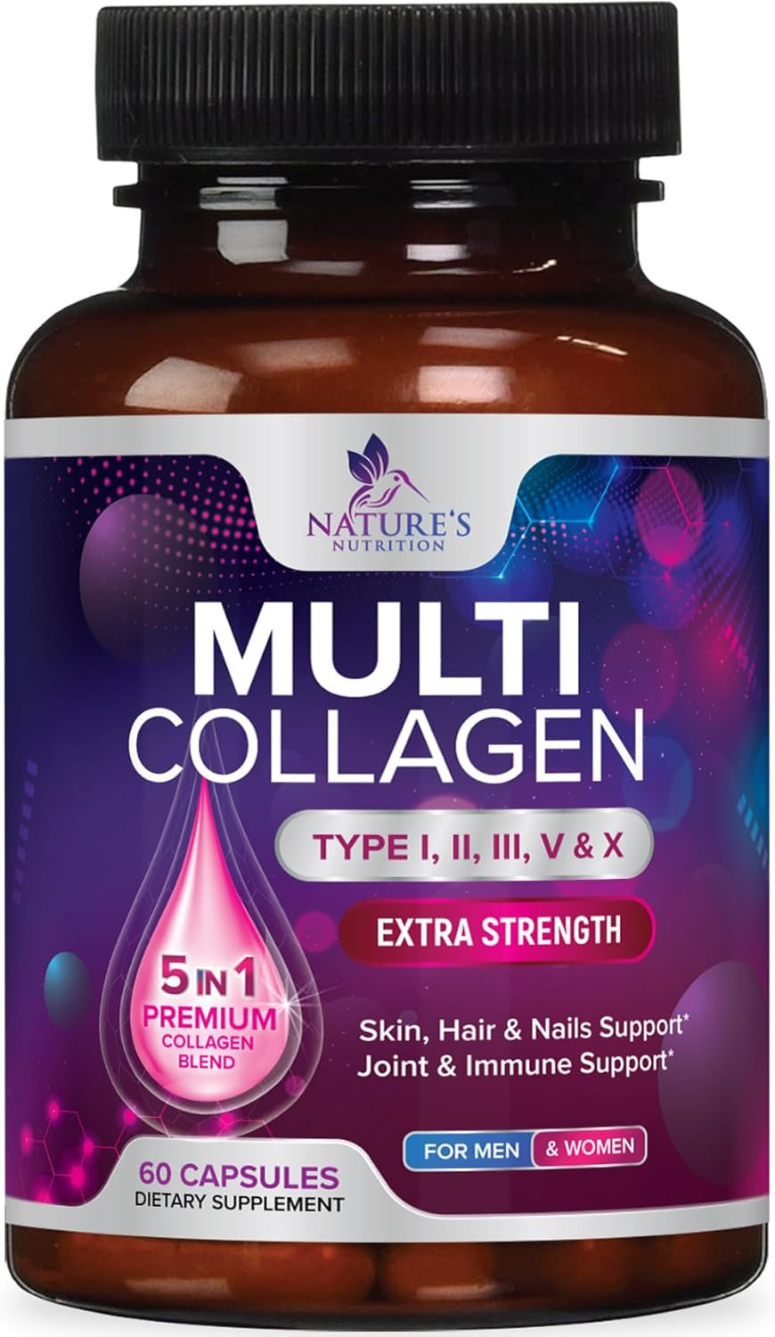 Multi Collagen Complex Pills – Hydrolyzed Collagen Peptides Capsules for Women &