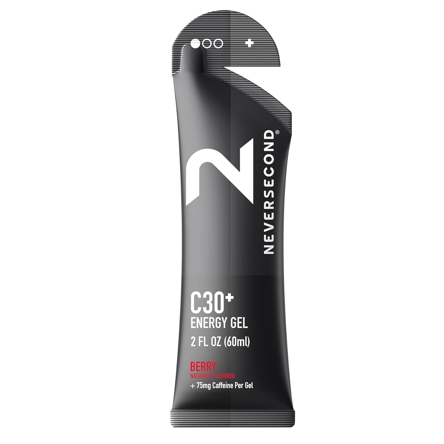 Neversecond C30+ Energy Gel 75mg Caffeine (Berry Flavor, 12-Count Pack) EXP 1/28