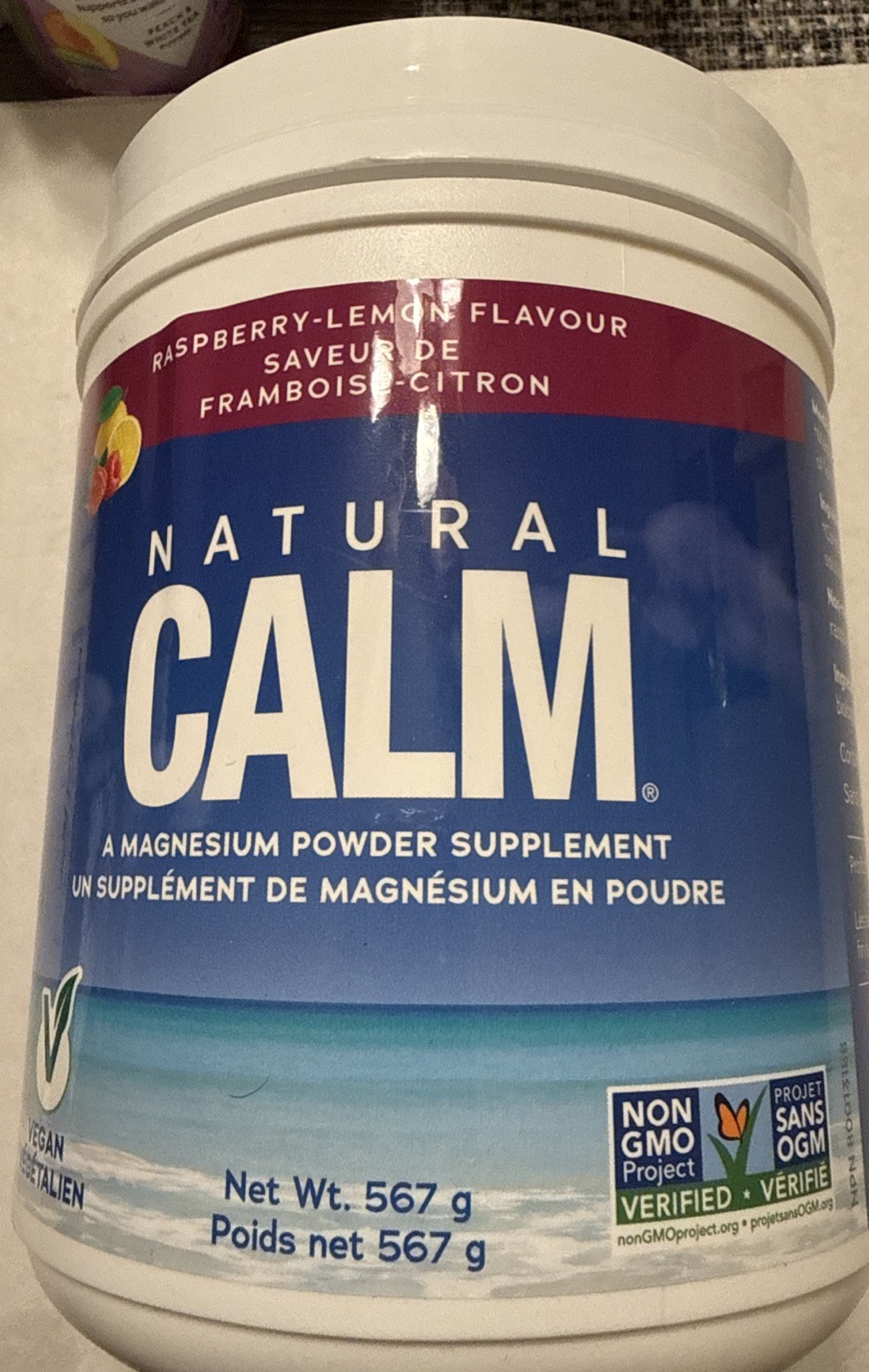 Natural Vitality Calm Magnesium POWDER SUPLEMENT- RASPBERRY LEMON 20 oz.Exp 5/29