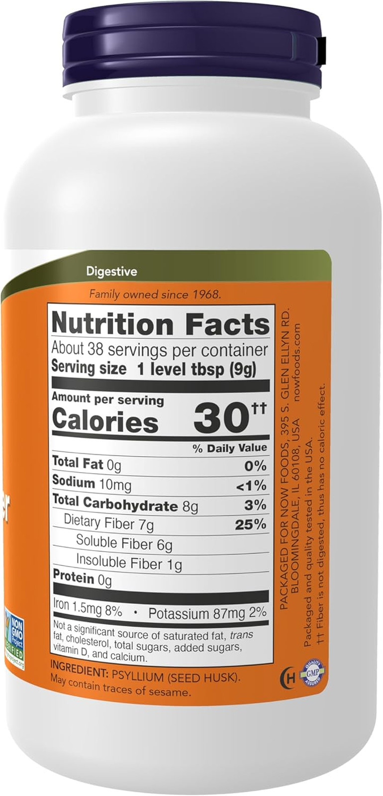 NOW Foods Supplements, Psyllium Husk Powder, Non-Gmo Project Verified, Soluble F