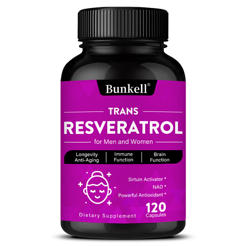 Resveratrol 500mg Capsules Anti Aging Antioxidant Heart Brain Support 120 Ct