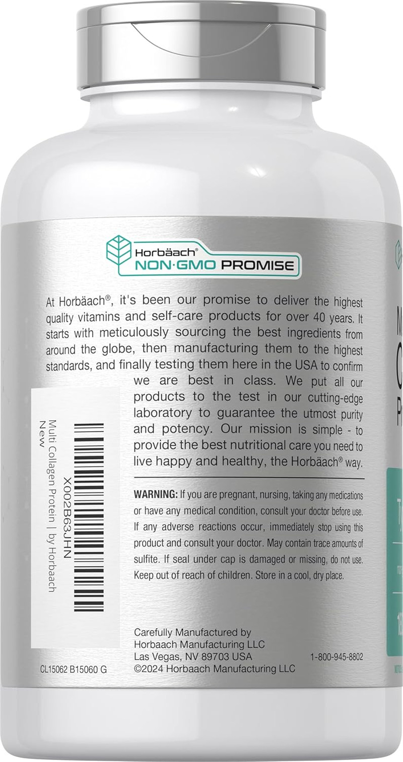 Multi Collagen Protein 2000 Mg | 180 Capsules | Hydrolyzed Collagen Type I, II,