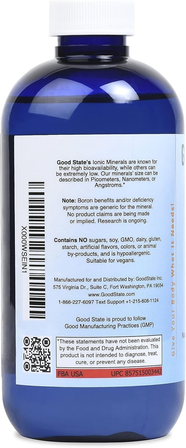 Easy-to-Take Liquid Boron Supplement – 8 Fl Oz with Ionic Minerals for Adults