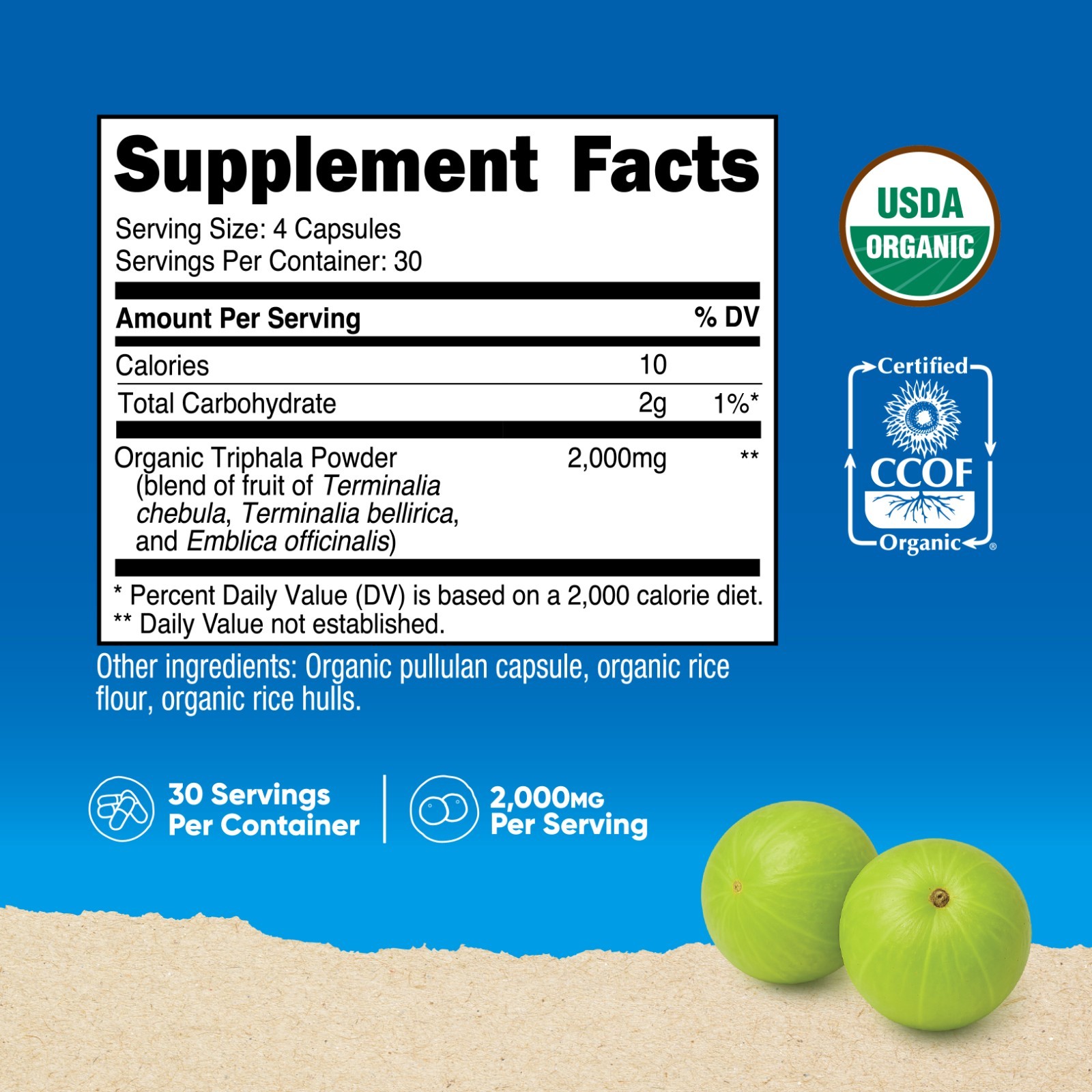 Nutricost Organic Triphala (2,000mg) 120 Capsules – USDA Organic, CCOF Certified