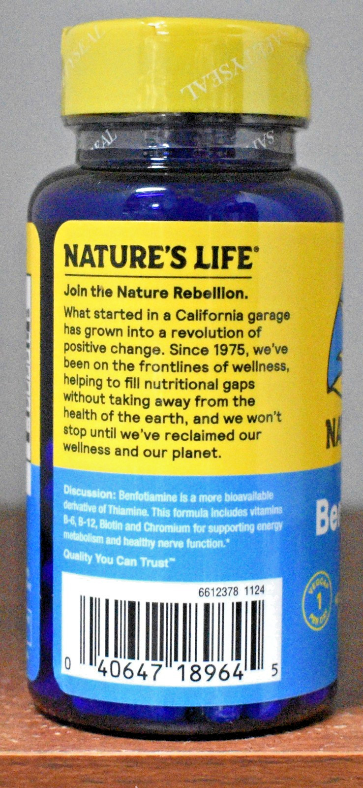 Nature’s Life Benfotiamine 60 Capsules 150 mg 150mg 60 VegCaps B-6, B-12, Biotin