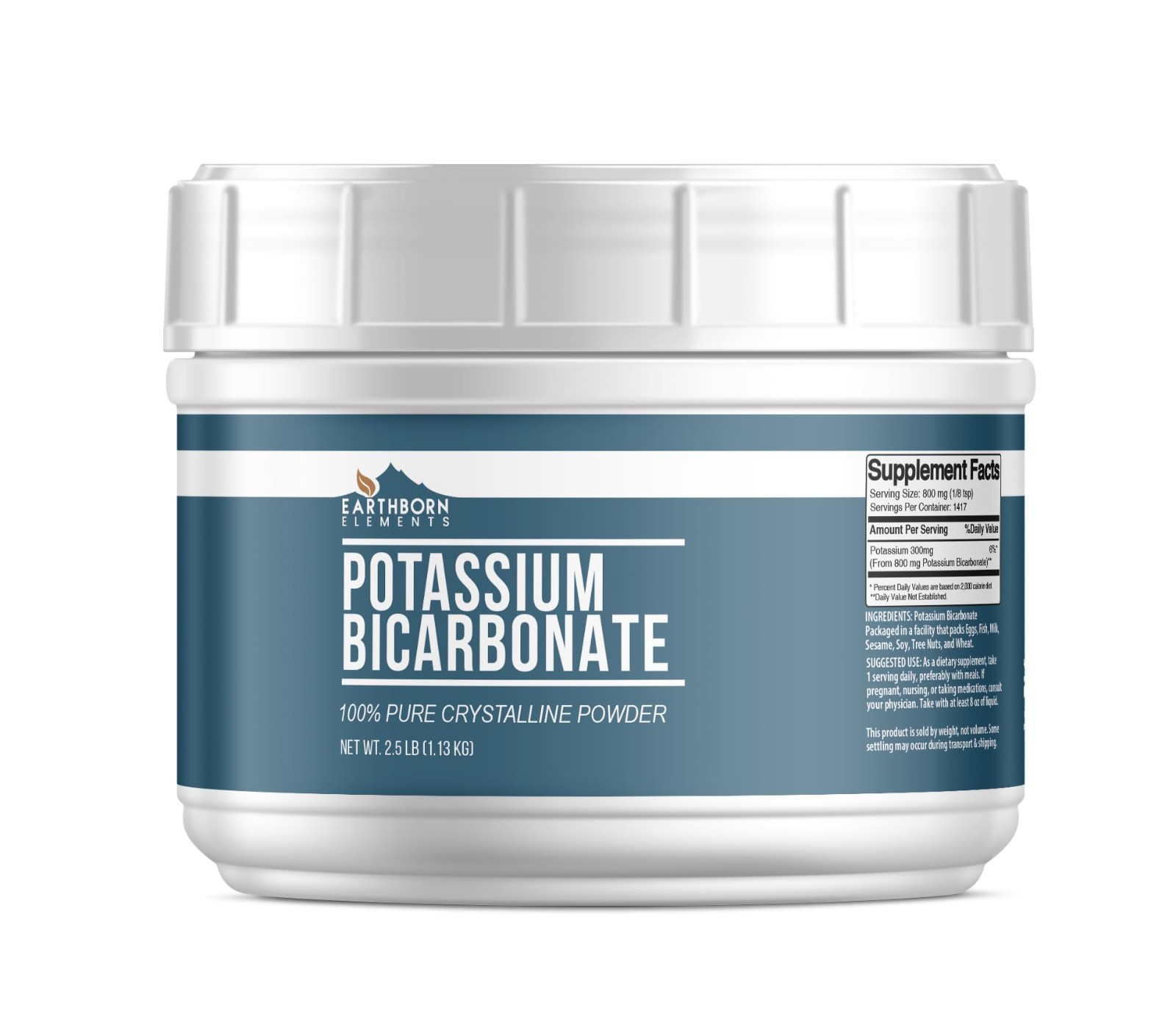 Potassium Bicarbonate 2.5 lb – Pure, Undiluted, Mess-Free Tub for Gardening & pH