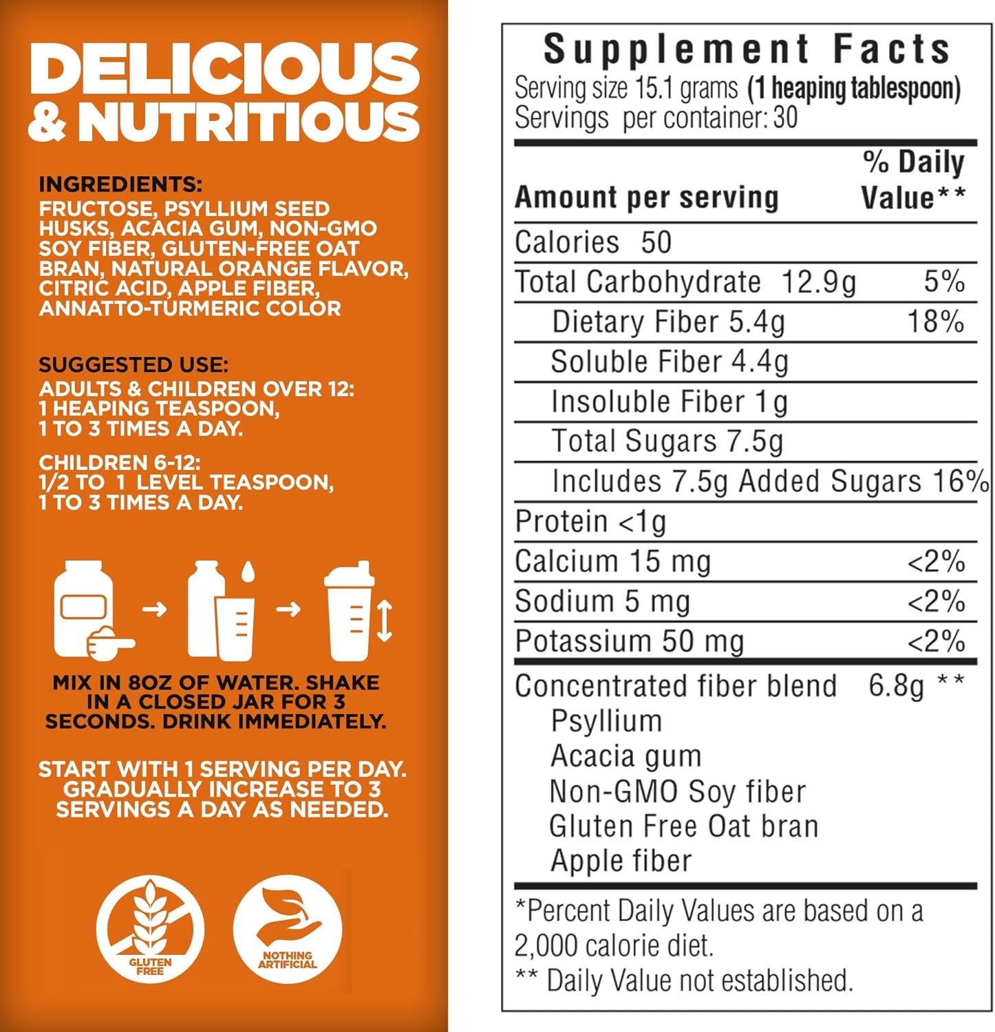 Daily Fiber Formula Orange Flavor 32 oz – Essential Digestive Health Supplement