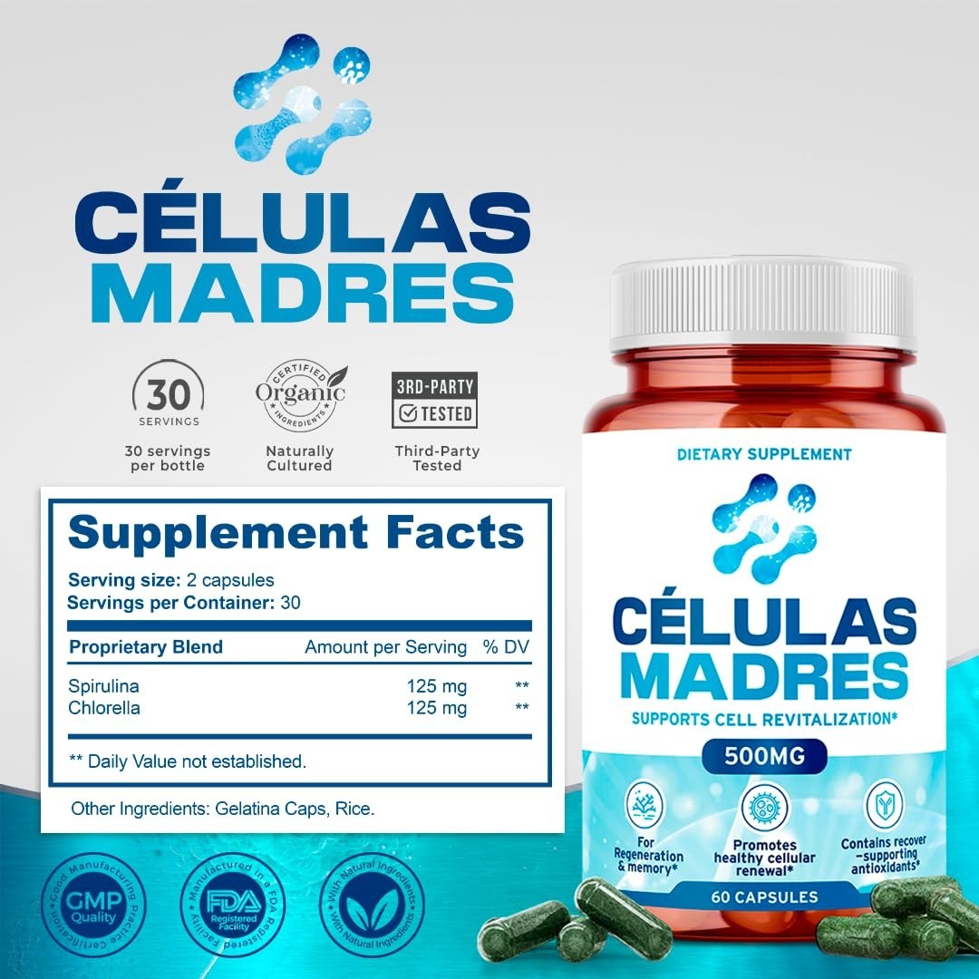 Natural Stem Cell Supplements 500mg – Anti-Aging, Longevity, Energy Boost, 120 C