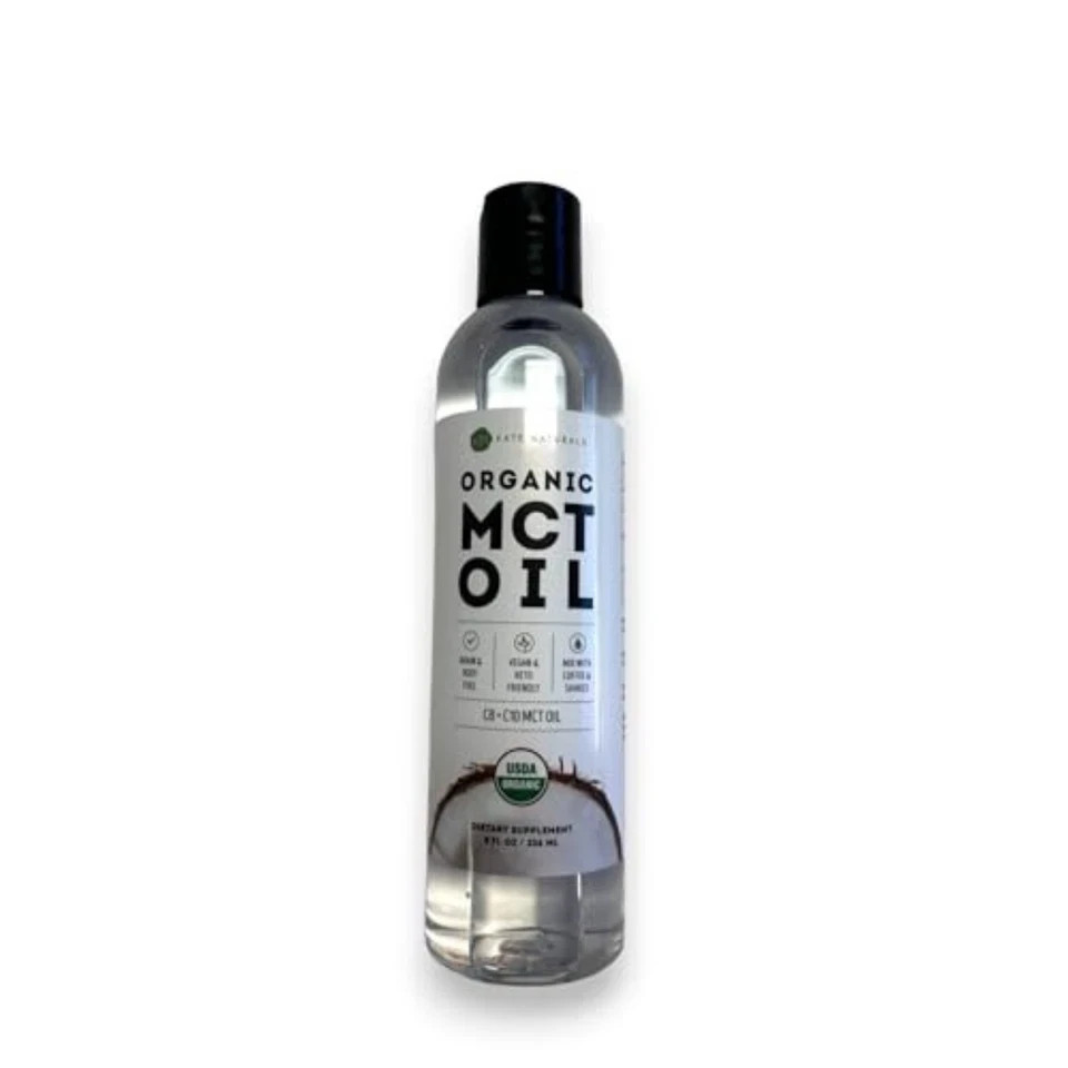 Kate Naturals Organic MCT Oil 8oz Pure Coconut C8 C10 Unflavored Coffee