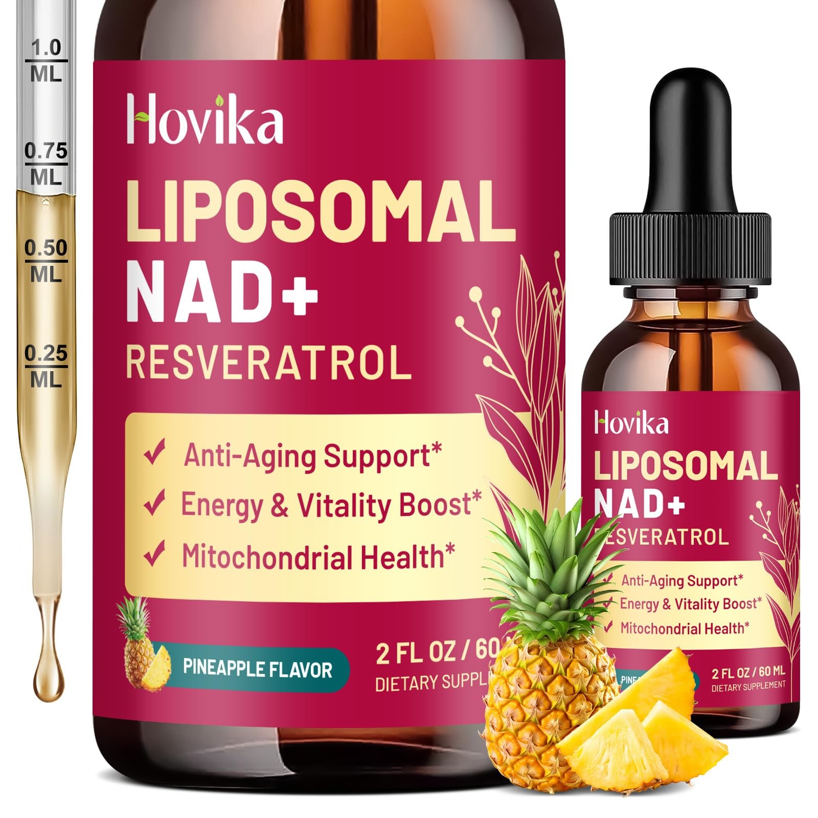 Hovika Liposomal Nad Supplement – 1200Mg Nad Liquid Drops For Women Men