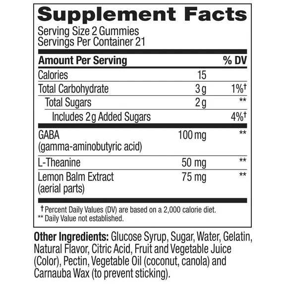 OLLY Goodbye Stress Gummies GABA L-Theanine Lemon Balm Berry 42 Count