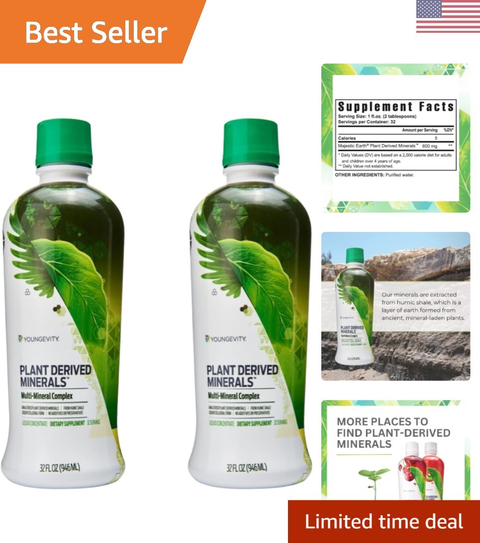 77+ Plant-Derived Liquid Minerals, 64 oz Total – Enhanced Nutrient Absorption