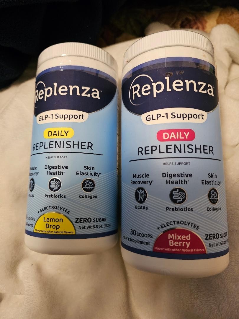 Replenza Daily Replenisher Mixed Berry Powder AND lemon drop Zero sugar.Lot of 2