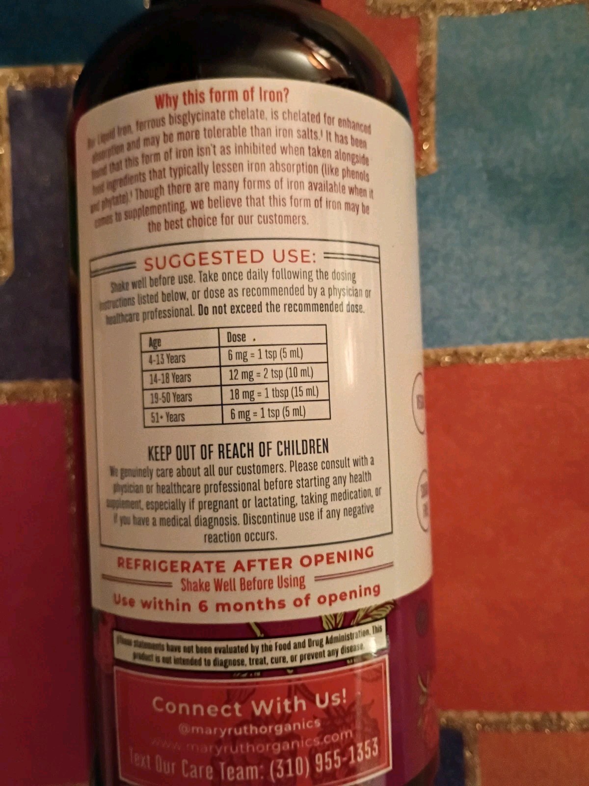 2 Mary Ruth’s liquid Iron Supplement for women, men & kids 15.22fl oz EXP 07/26