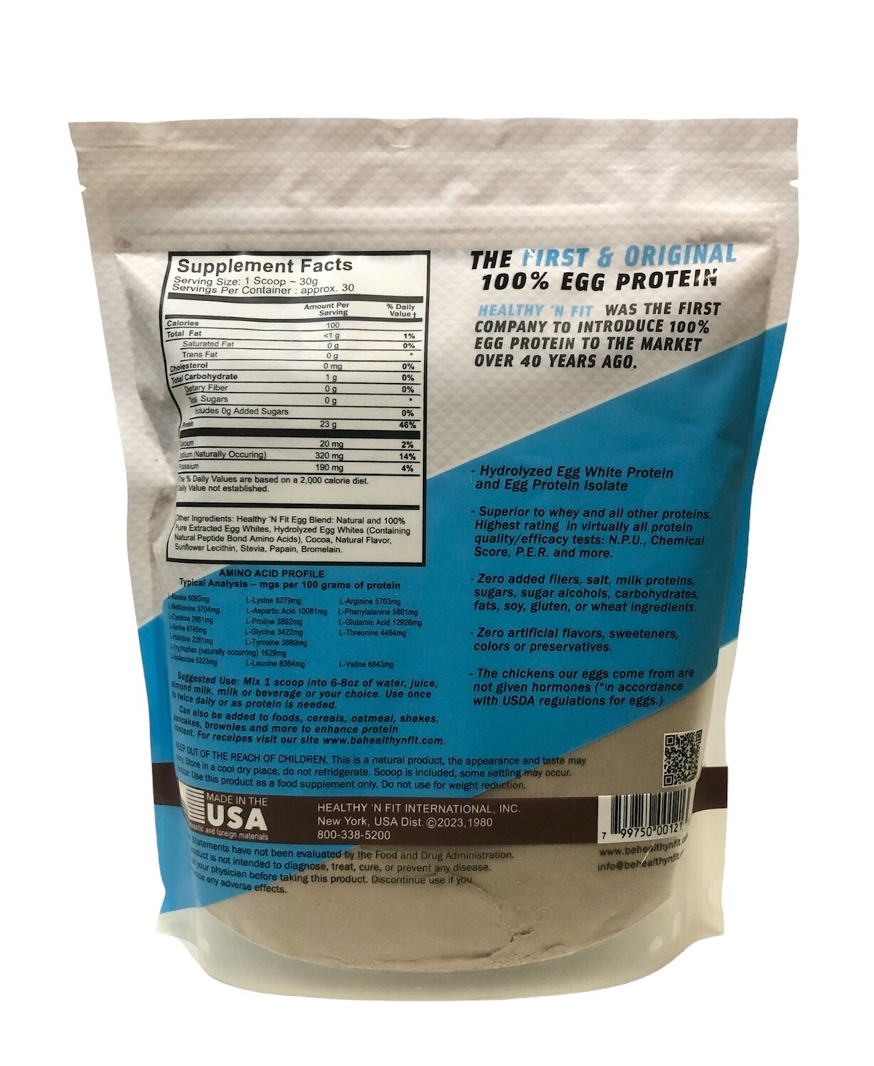 HEALTHY N FIT – 100% Egg Protein 2lb, Chocolate- The Best Egg Protein, Natural