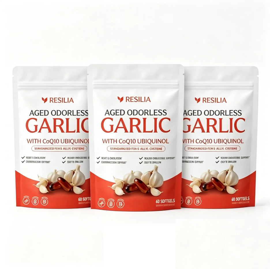 3PCS Garlic Extract 600mg Softgels (60 Count) Aged Garlic Extra