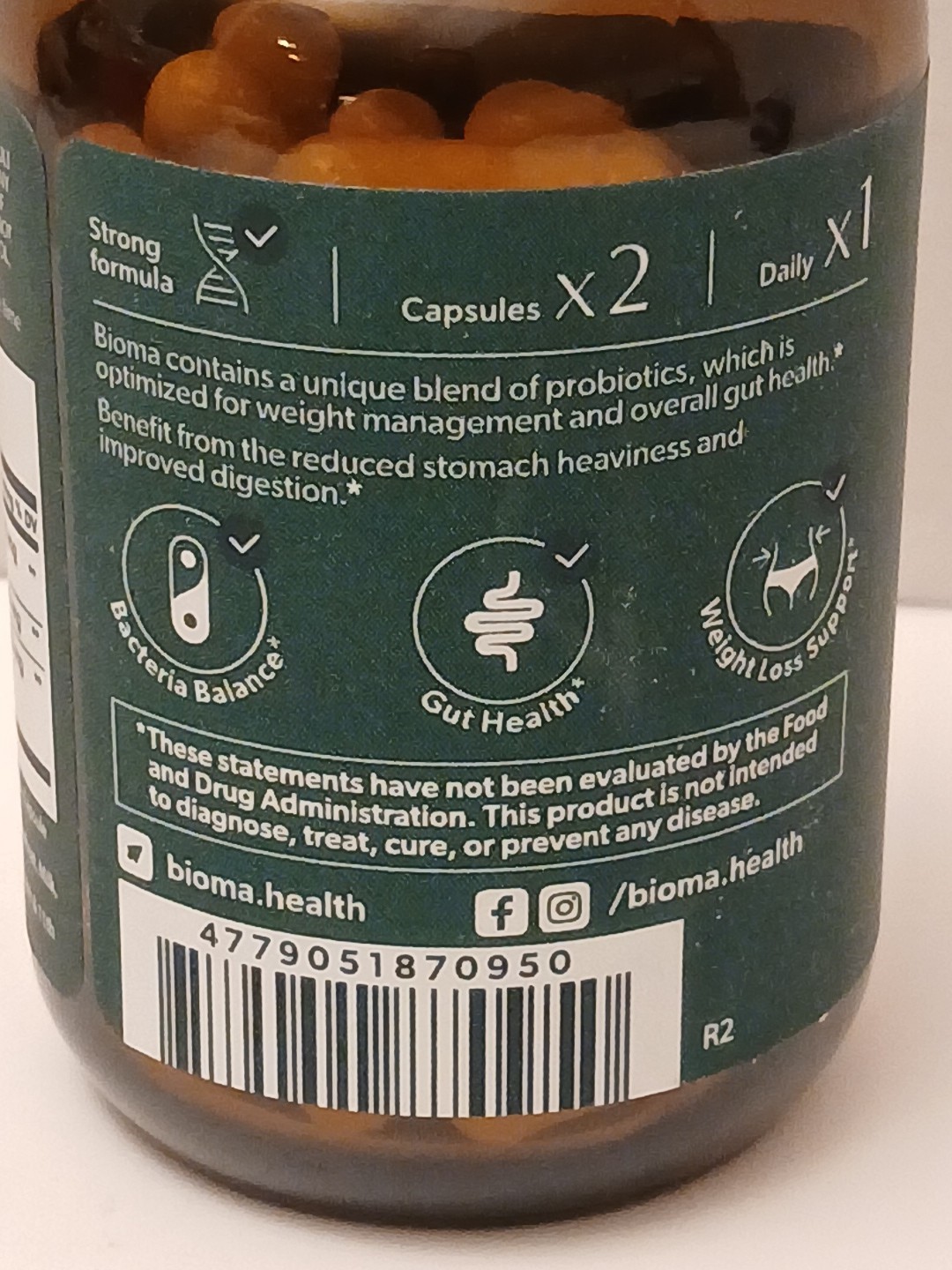 BIOMA Probiotics for Weight Management & Digestive Health 60 Vegan Capsules