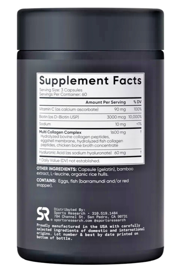 Sports Research Multi Collagen Complex, 180 Capsules