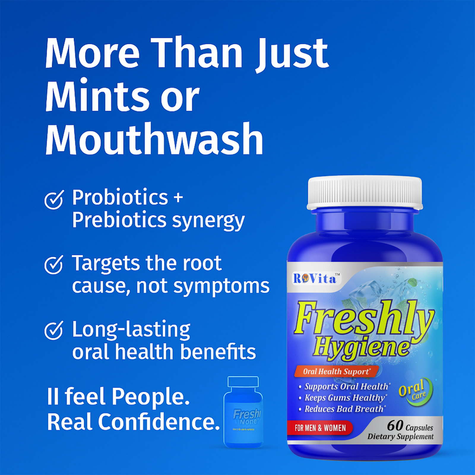 Oral Breath Freshener Dental Probiotics –Oral Health Supplement for Fresh Breath