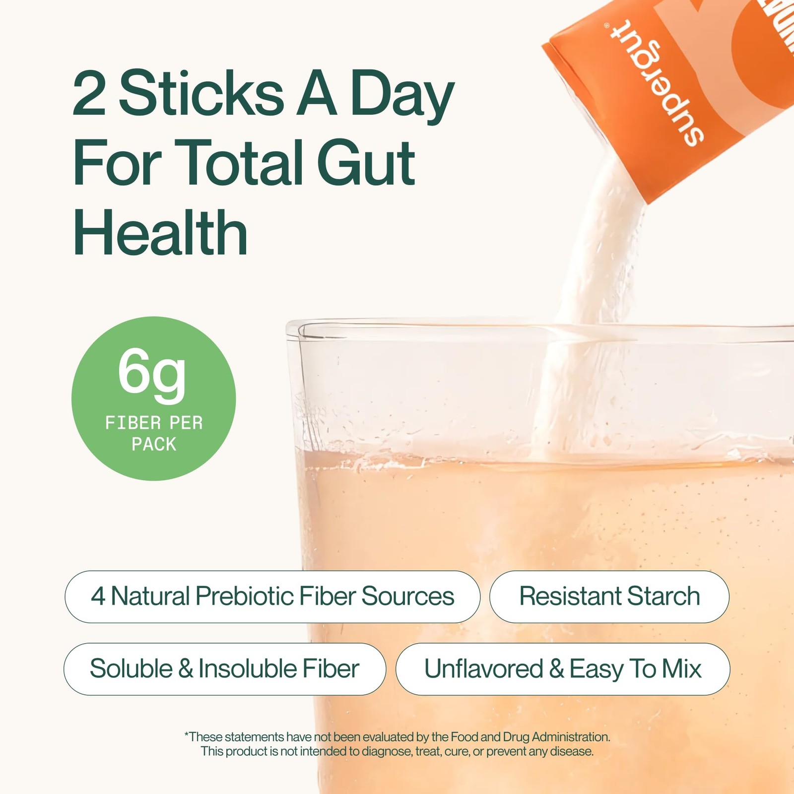Supergut Foundational Daily Fiber, Vegan & Sugar Free Prebiotic Powder Blend …
