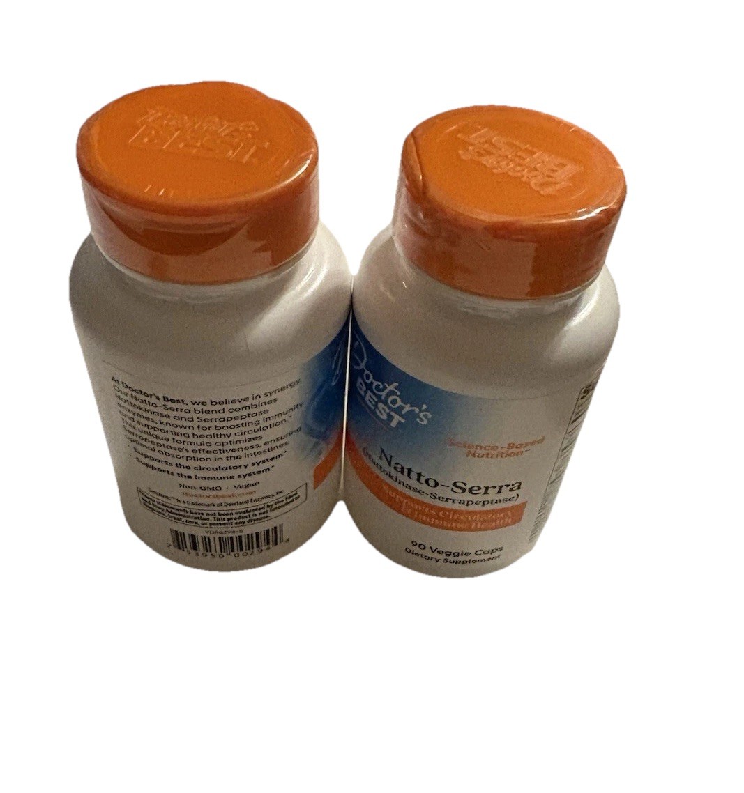 2 X Doctor’s Best, Natto-Serra, 90 Veggie Caps (180 Total) Free Ship Eco 07/27