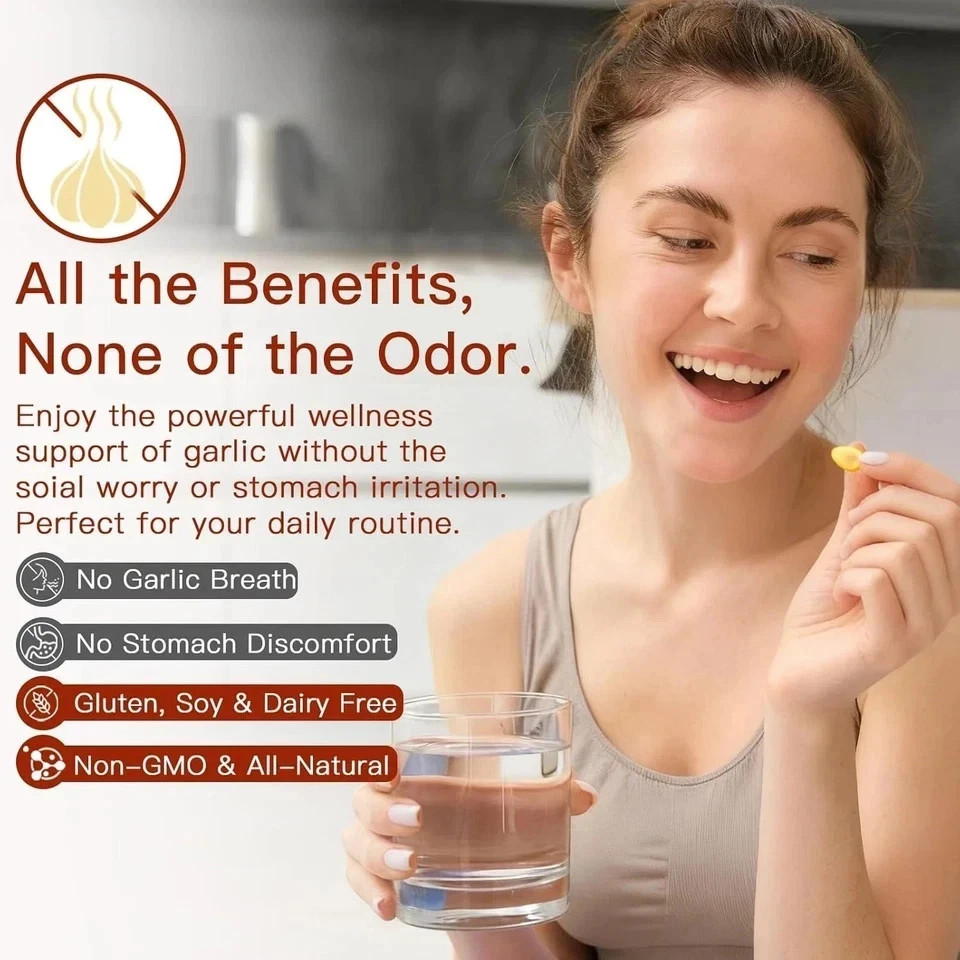 Aged Garlic Extract Odorless Garlic Capsules Heart Immune Support 300 Count