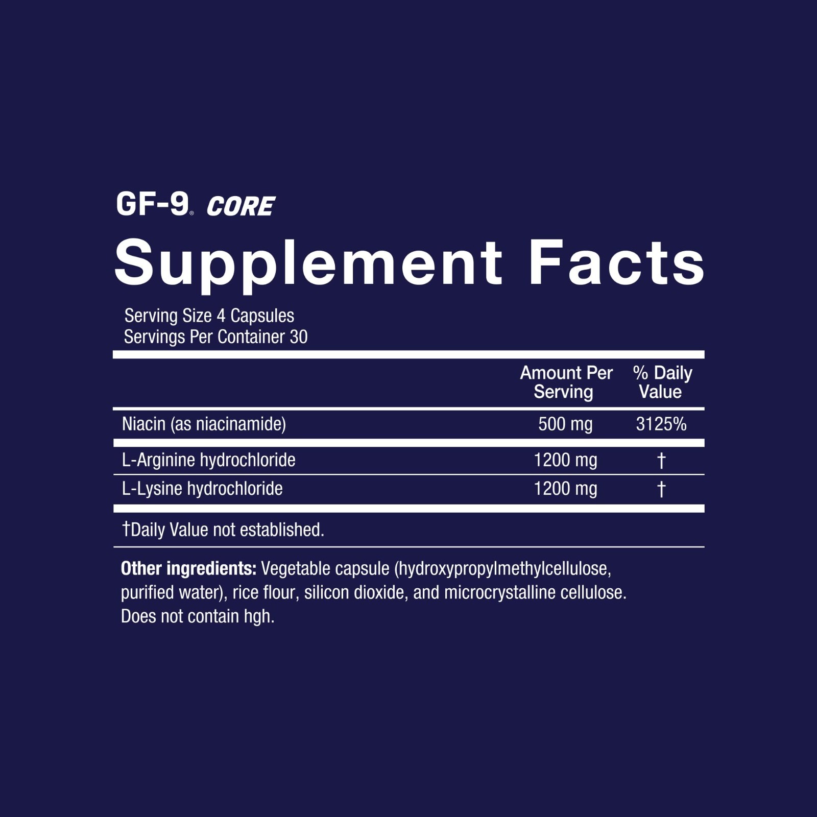 GF-9 Core Supplement – 120 Capsules for Muscle Growth & Recovery, Boost Energy